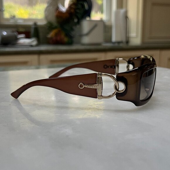 Gucci Vintage Snaffle Bit Sunglasses (Brown/Gold Color) main image 7